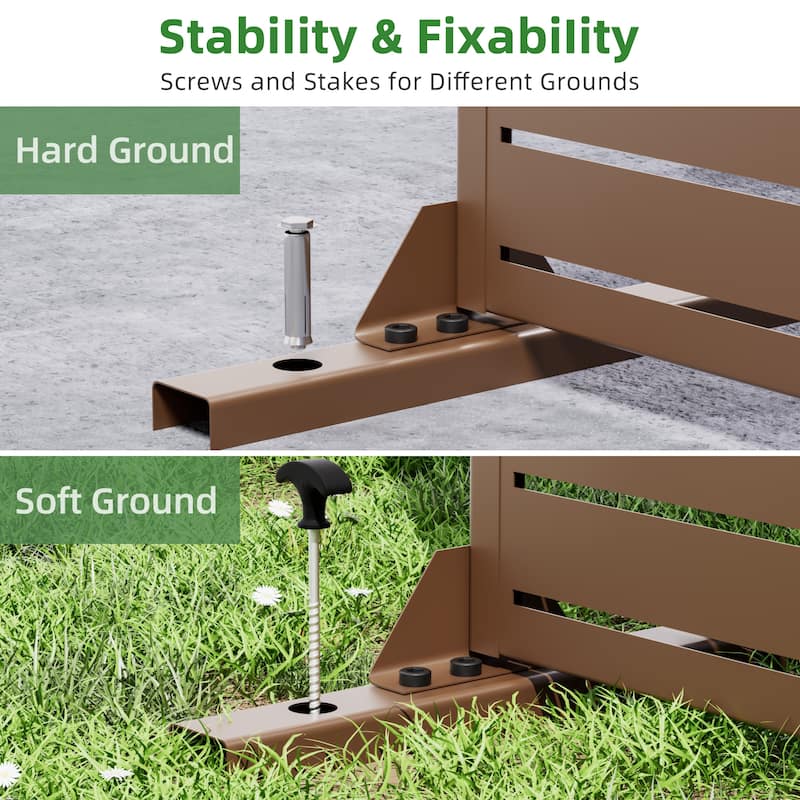 72in Dovelina Outdoor Freestanding Metal Privacy Screen Decorative Garden Fence