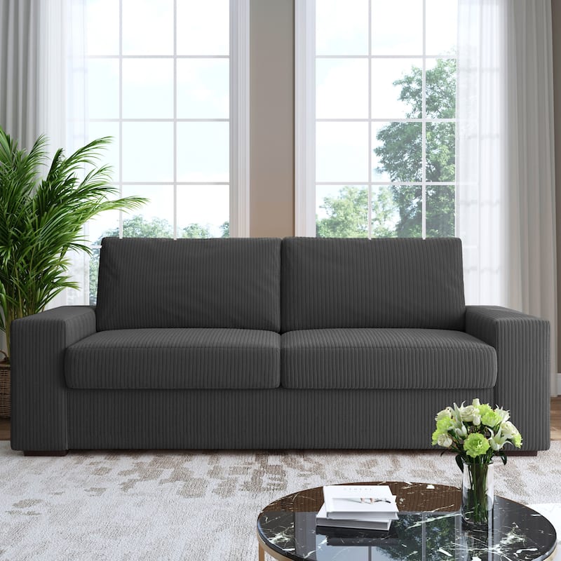 80.1" Wide Linen Corduroy Loveseat Living Room Sofa Couch