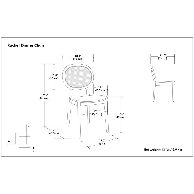 Wyndenhall Nia Contemporary Dining Chair (Set of 2) - 21.7" D x 18.1" W x 32.7" H