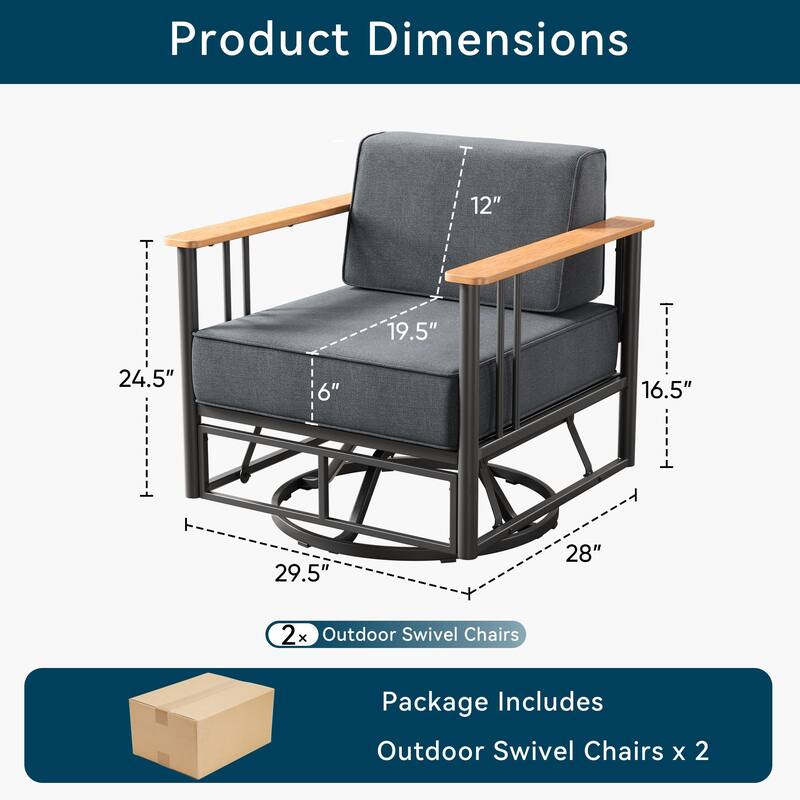 Outdoor Patio Funiture Set with Extra-Thick Seat cushion