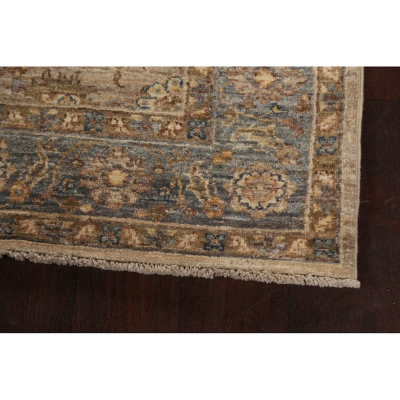 Vegetable Dye Floral Ziegler Oriental Runner Rug Hand-knotted Carpet - 2'11" x 11'4"
