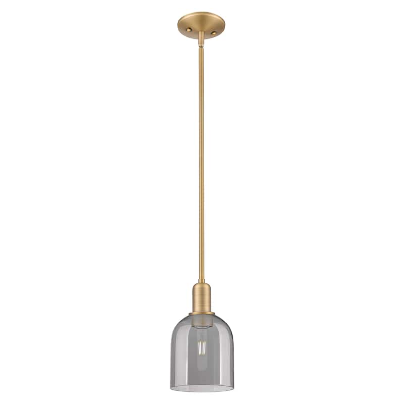 Innovations Lighting Endless Possibilities Arcadia - Bella - 1 Light 6" Stem Hung Mini Pendant - Brushed Brass/Light Smoke
