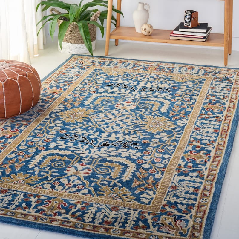 SAFAVIEH Handmade Antiquity Mirosava Traditional Oriental Wool Rug - 6' x 9' - Dark Blue/Multi