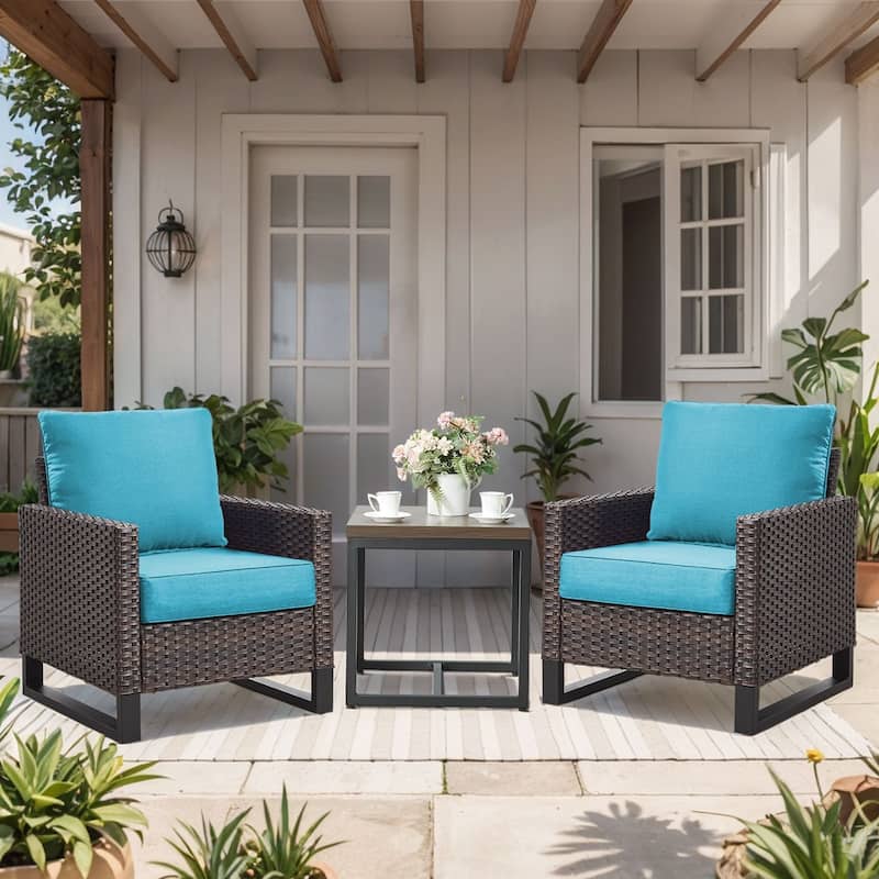 Gymojoy 24"x24"x6" Thick Cushions & Pillows Set - Deep Seat Indoor/Outdoor Water & Fade Resistant