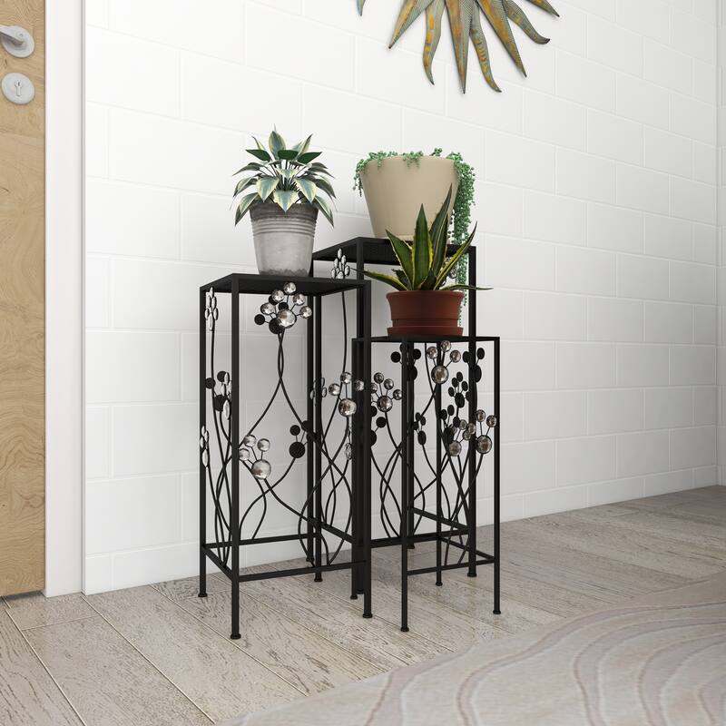 Black Metal Plantstand (Set of 3)
