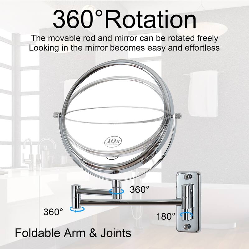 8 inch Double-Sided Anti-Fog Wall Mounted Bathroom Mirror