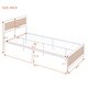 preview thumbnail 2 of 0, White Platform Bed, Metal & Wood Bed Frame w/ Headboard and Footboard, Heavy Duty Steel Slats Support, No Box Spring Needed