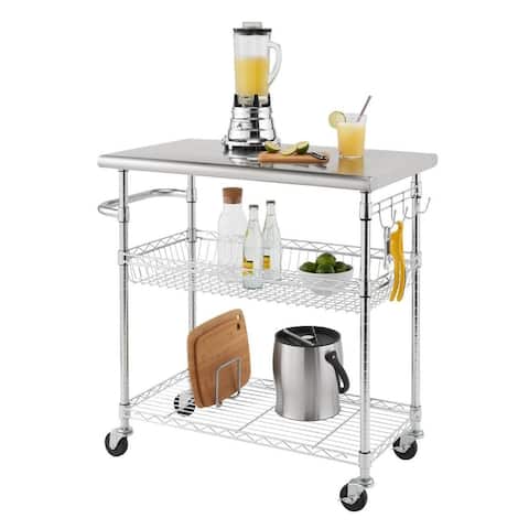 TRINITY EcoStorage® 34-inch Stainless Steel Kitchen Cart