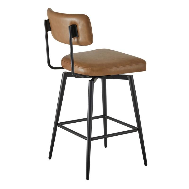Spruce & Spring Elise Counter Height Swivel Bar Stool Chairs Set with Metal Frame