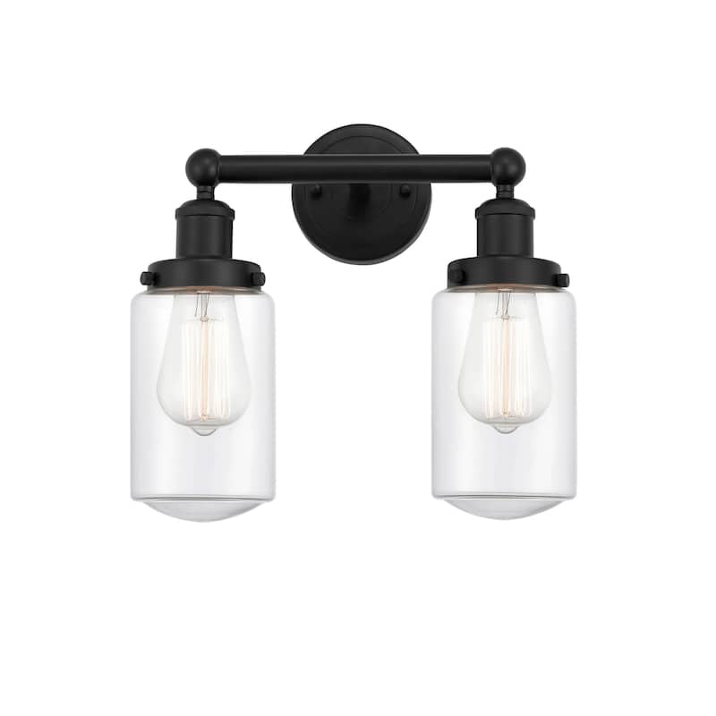 Innovations Lighting 616-2W-10-16 Dover Vanity Dover 2 Light 16" Wide - Matte Black / Clear