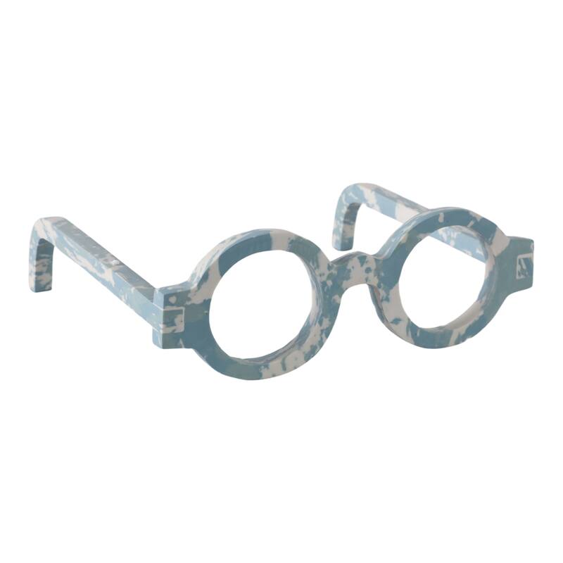Stone Decorative Object Unique Eyewear Shape with Sculptural Design - 9" x 8" x 3"