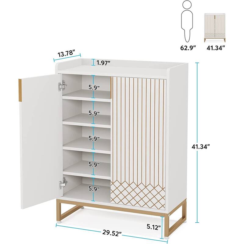 25 Pair Shoe Storage Cabinets with Doors for Bedroom Hallway Living Room