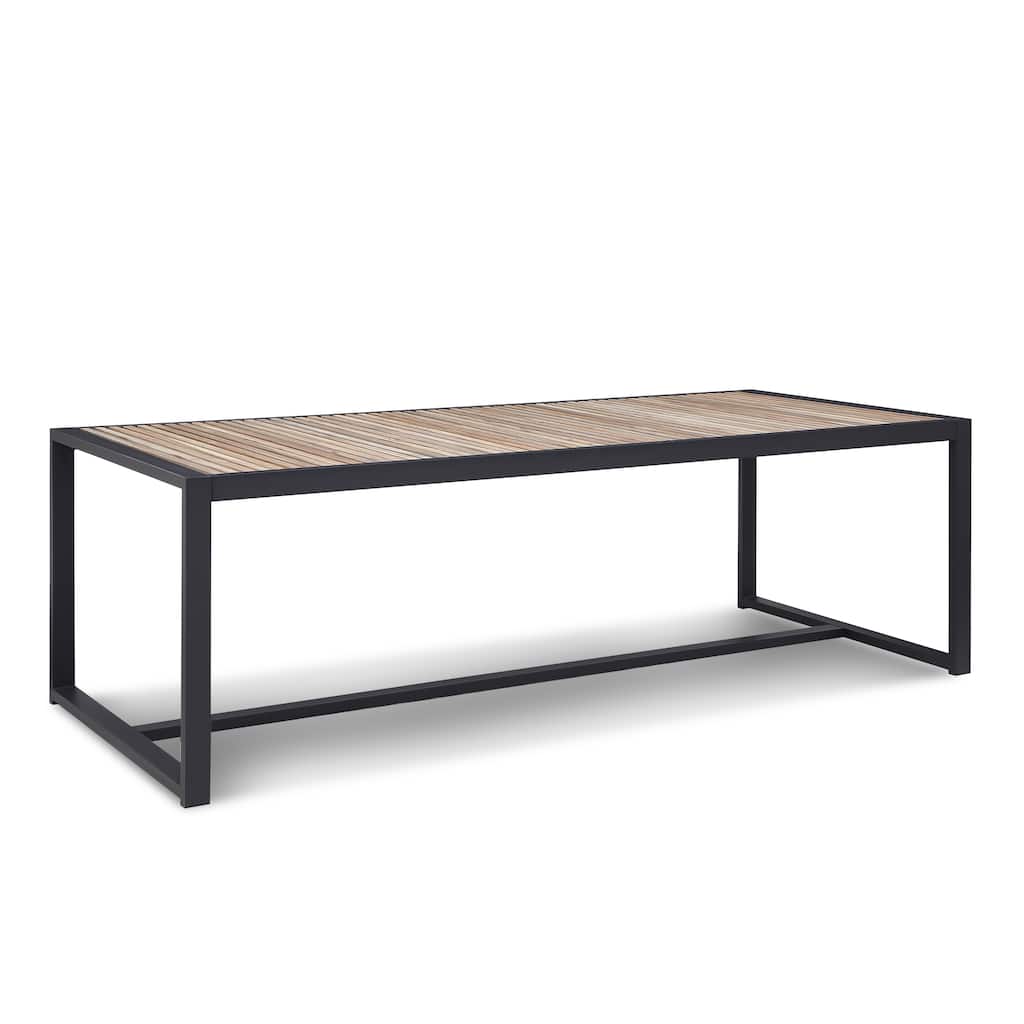 Cadora Teak Outdoor Dining Table 94.49" with Custom Cover - N/A