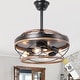 preview thumbnail 3 of 13, Bella Depot 42" Rustic Retractable Ceiling Fan with Light and Remote 6-Speed Reversible Caged Fan