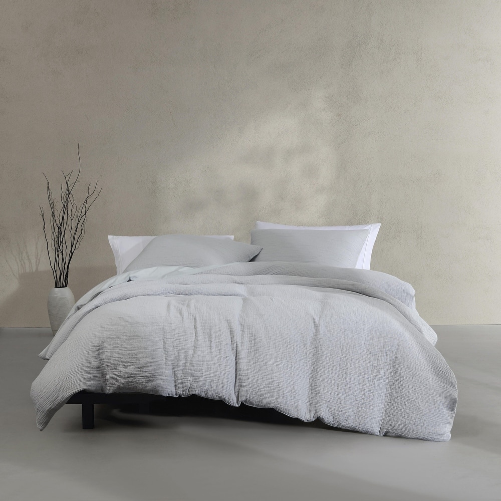 Calvin Klein Washed Texture Solid Cotton Duvet Cover Set