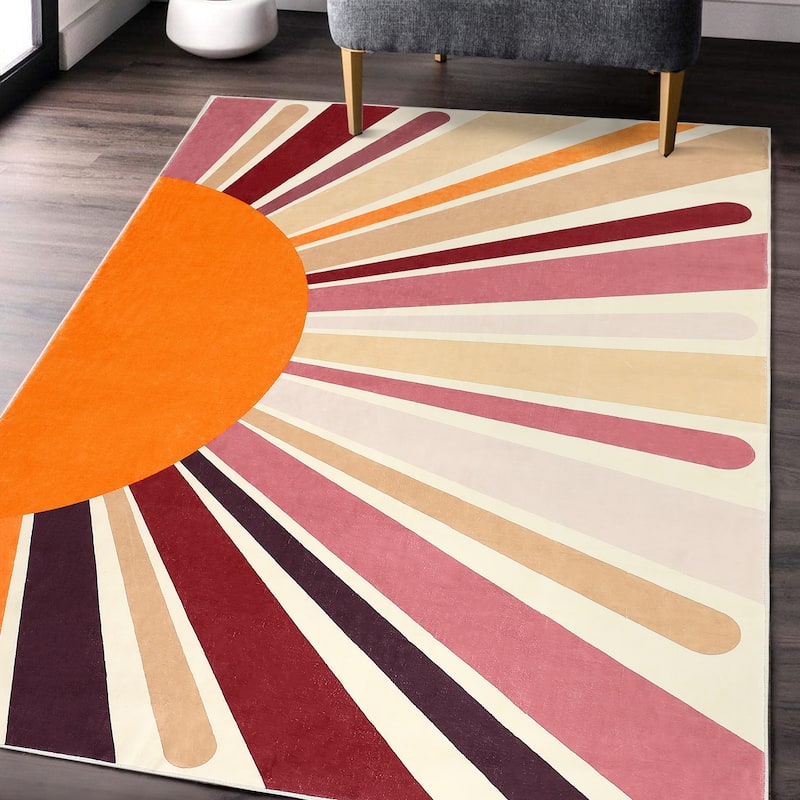 Garvee Rainbow Sol Kids Area Rug