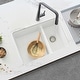 preview thumbnail 1 of 17, STYLISH 27 inch Composite Granite 60/40 Double Bowl Dual Mount Sink - 27" x 18" x 9.5" White