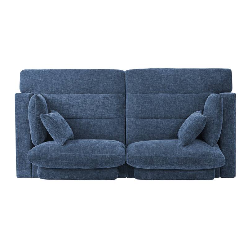 88"W 3-Seater Sofa Chenille Upholstered Couch Modern Loveseat Sofa Wooden Frame Sofa for Living Room