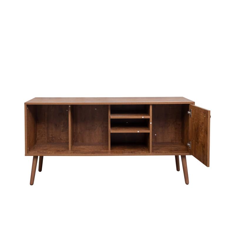 53" TV Stand with 1 Cabinet and 3 Open Shelves