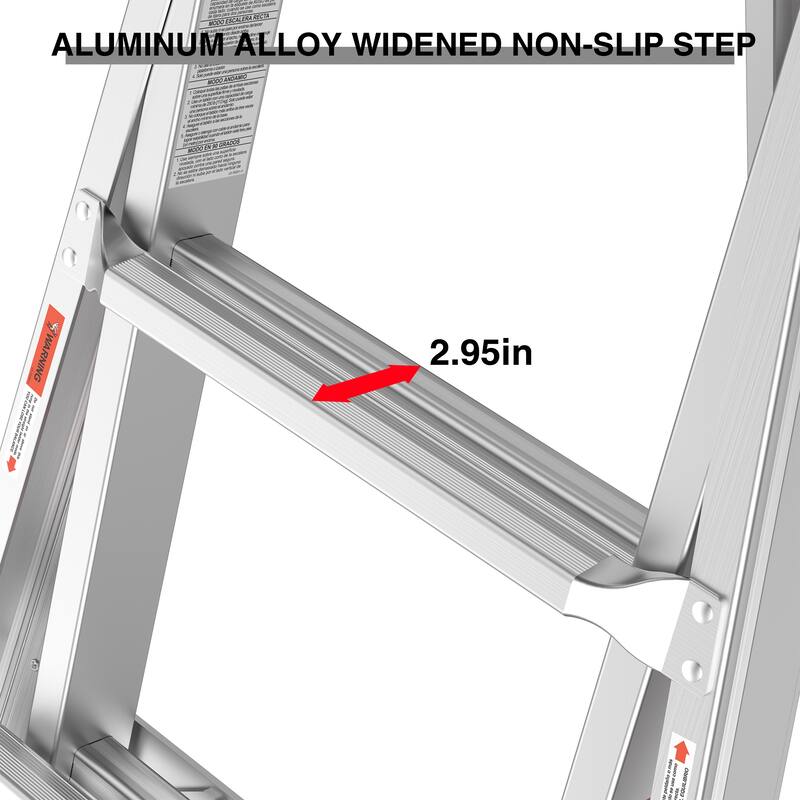 17ft Multi-Position Foldable Aluminum Ladder