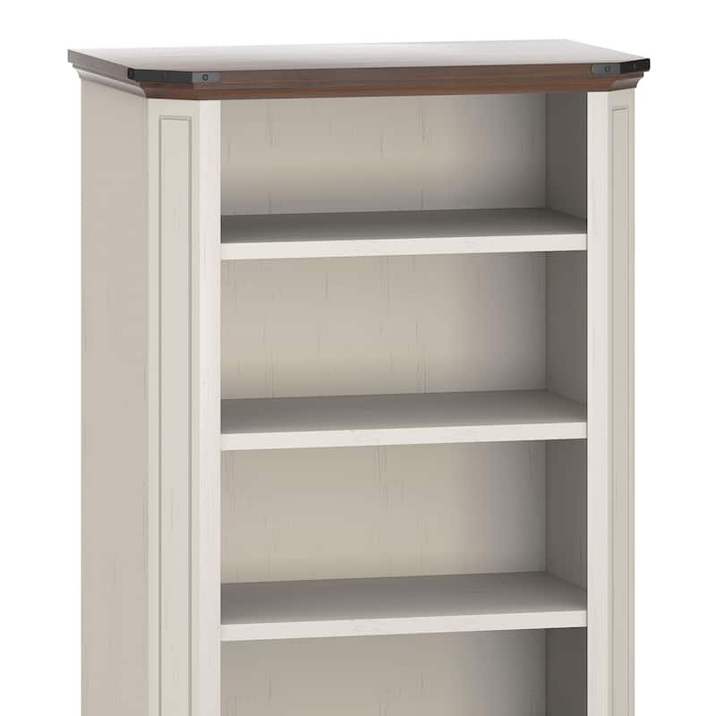 Moasis Farmhouse 4-Tier Storage Cabinet with Tilt Out Laundry Hamper and 2 Adjustable Shelves