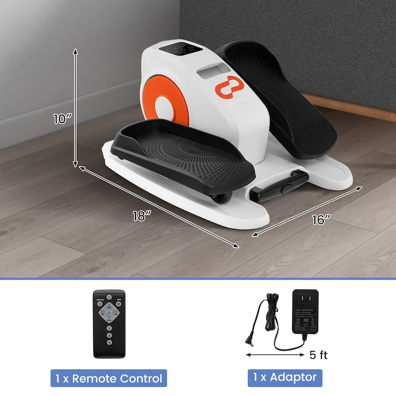 Compact Under Desk Elliptical Machine with Foot Pedals and 5-Speed Adjustable Forward-Backward