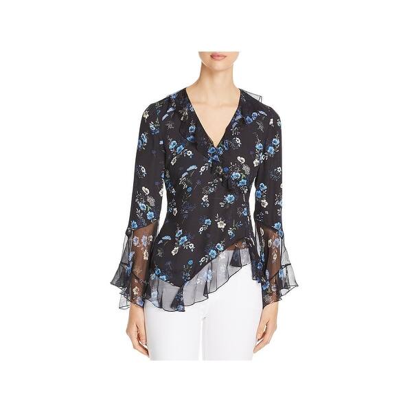 Shop Elie Tahari Womens Halima Blouse Silk Floral - On ...