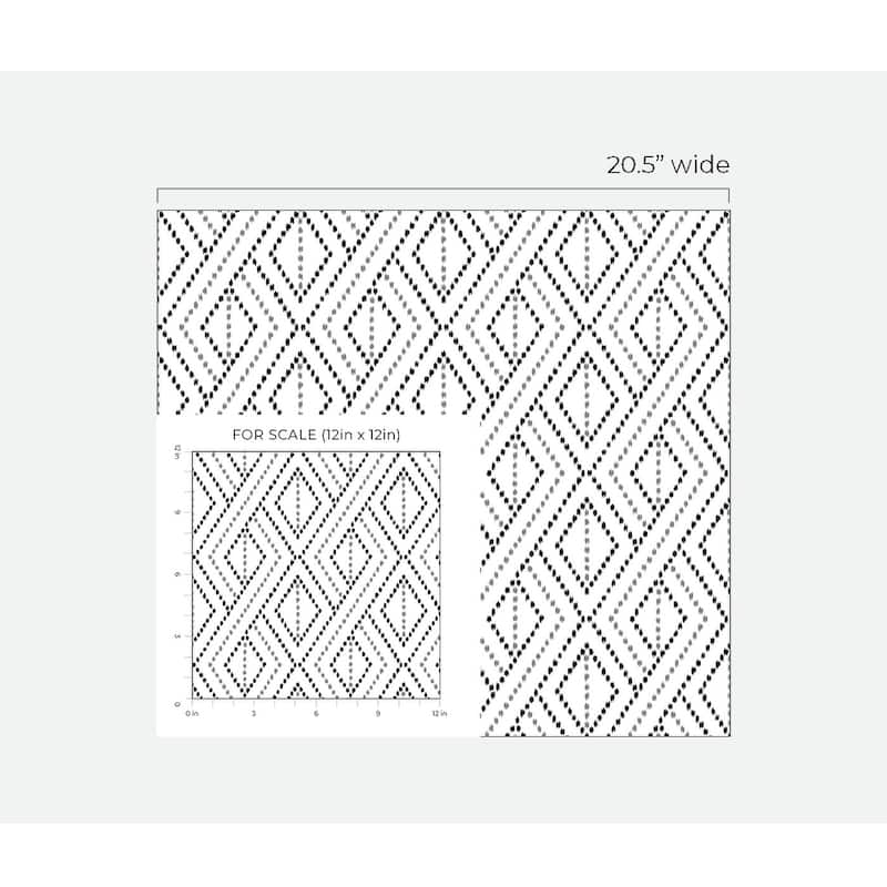 Luxe Haven Boho Grid Toile Peel and Stick Wallpaper