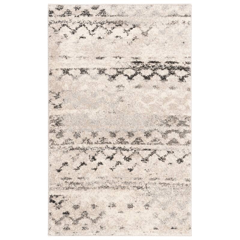 SAFAVIEH Retro Dulcie Modern Abstract Distressed Rug - 2'6" x 4' - Cream/Grey