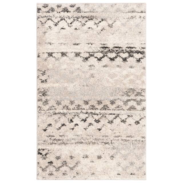 SAFAVIEH Retro Leonide Modern Abstract Distressed Rug - 2'6" x 4' - Cream/Grey