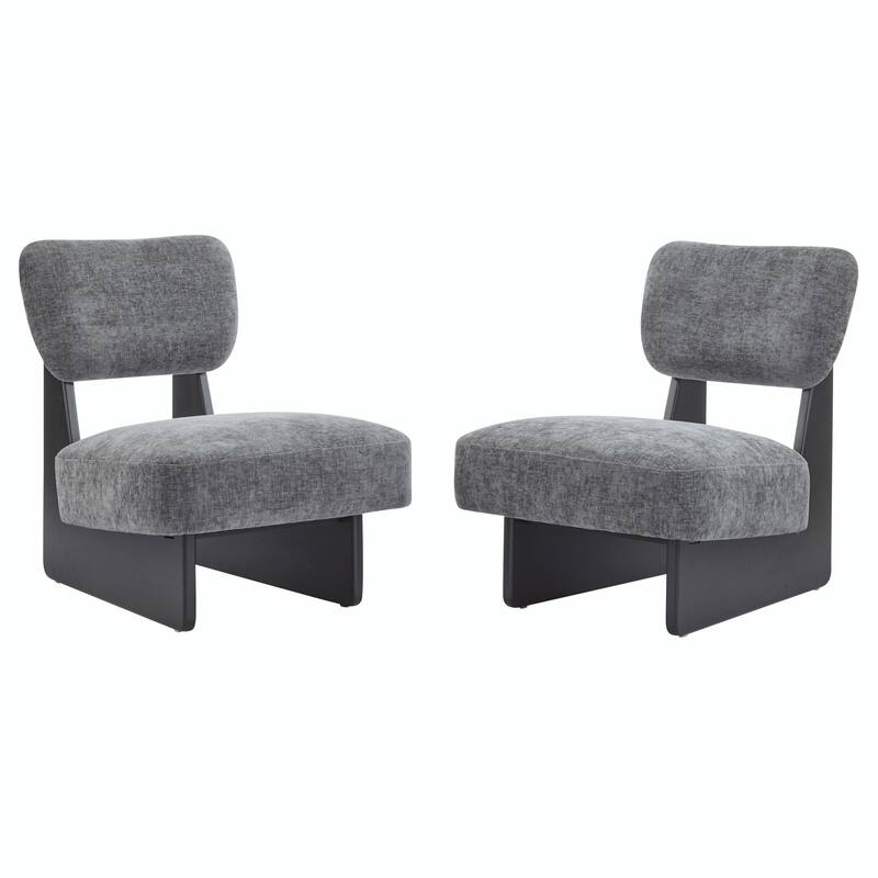 Minimalist Accent Chairs Set - Wood Frame