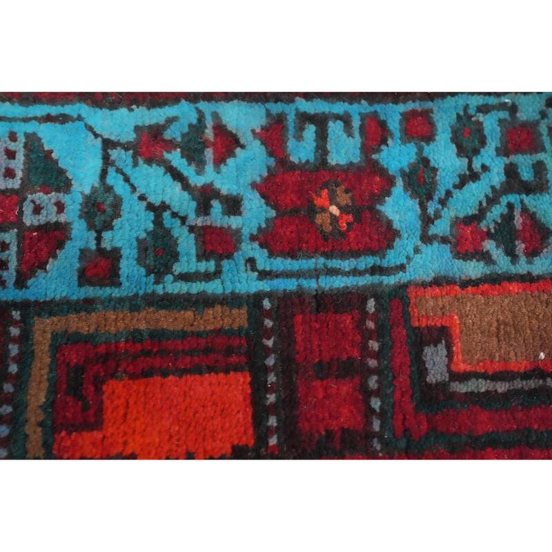 Hand Knotted Oriental 100% Wool Carpet Traditional Tribal Red Ardebil Runner Rug - 10' 6'' X 3' 6''