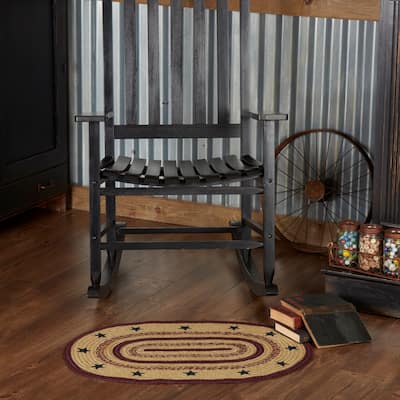 Potomac Jute Rug Oval Stencil Stars w/ Pad 20x30 - 20" x 30" Oval