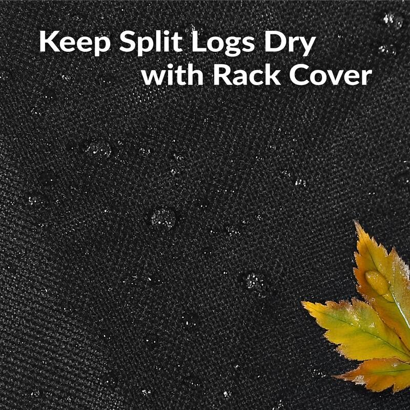 Sunnydaze Black Outdoor Waterproof Firewood Log Rack and Cover - 8-Foot