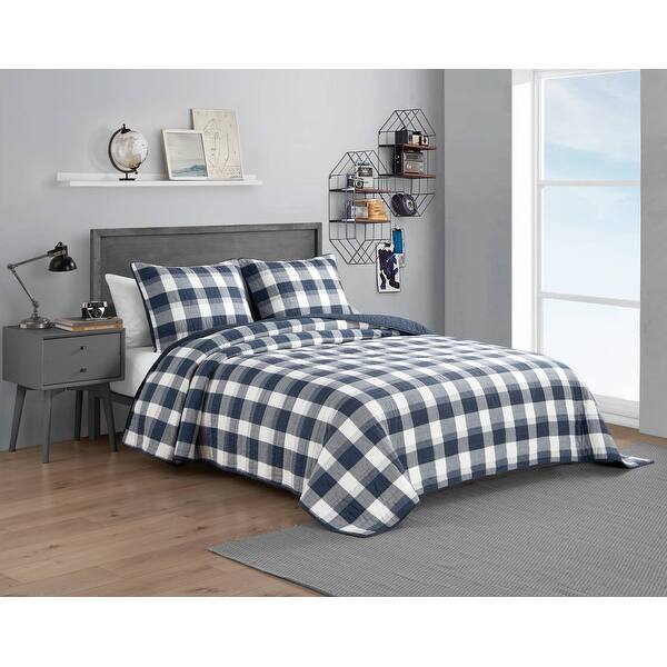 Nautica Norridge Cotton Navy Quilt Set Bed Bath & Beyond 35785754