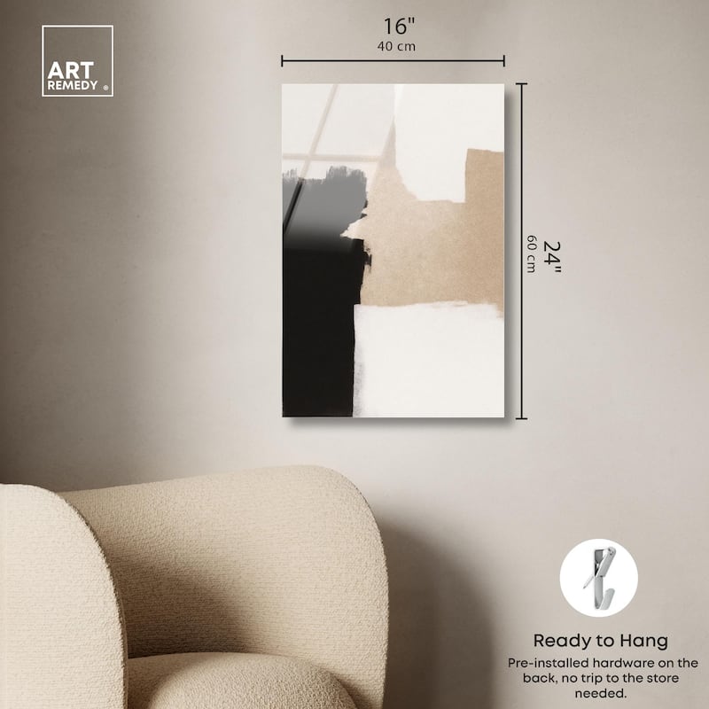 Beige and Black I Acrylic by Art Remedy, Ready to Hang