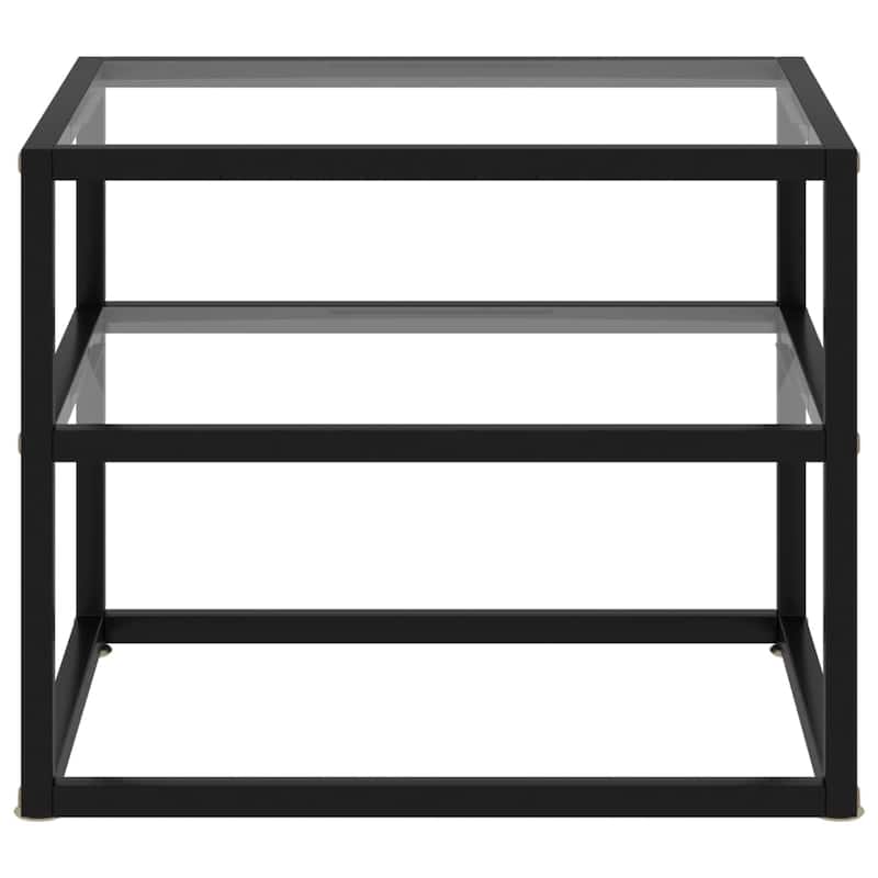 vidaXL Console Table Transparent 19.7"x15.7"x15.7" Tempered Glass - 19.7" x 15.7" x 15.7"