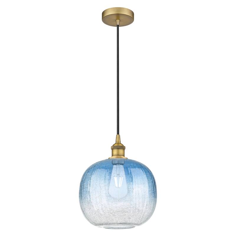 Innovations Lighting Endless Possibilities Edison - Brookhaven Sphere - 1 Light 11" Cord Hung Mini Pendant - Brushed Brass/Sapphire Blue