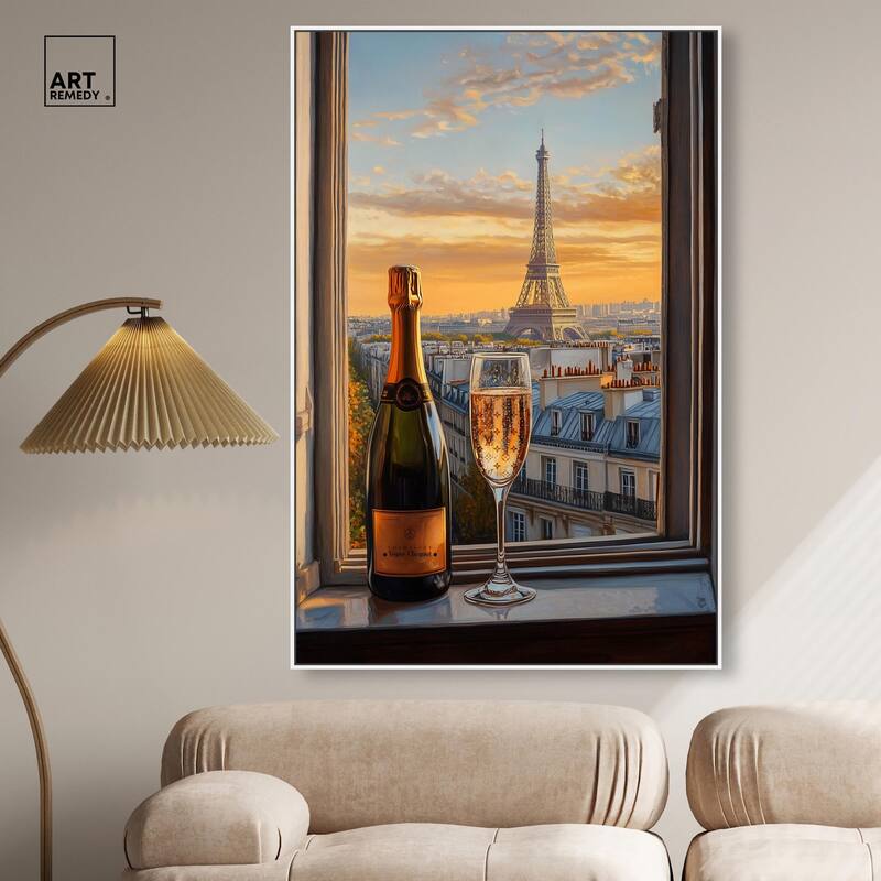 Classy Drink in Paris Canvas by Art Remedy