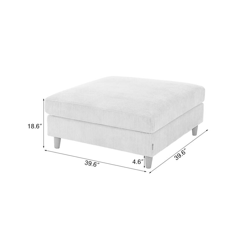 Corduroy Accent Chair with Ottoman Modular Couch Sectional Sofa