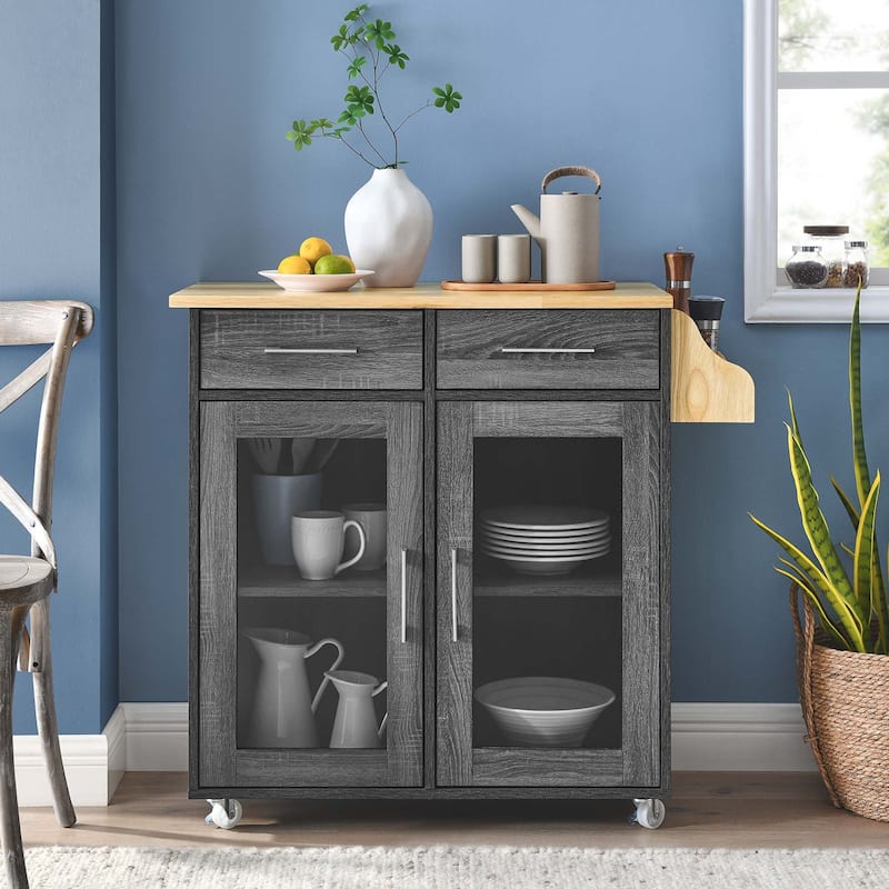 Cuisine Kitchen Cart - Charcoal Natural