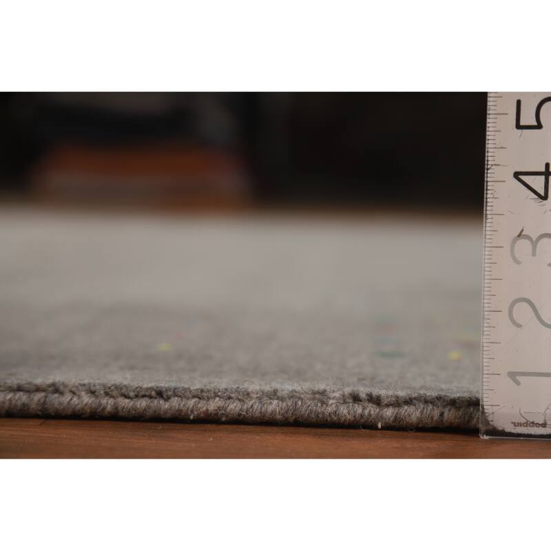 Hand Knotted Oriental 100% Wool Carpet Tribal Tribal Greys & Charcoal Gabbeh Area Rug - 10' 2'' X 8' 5''