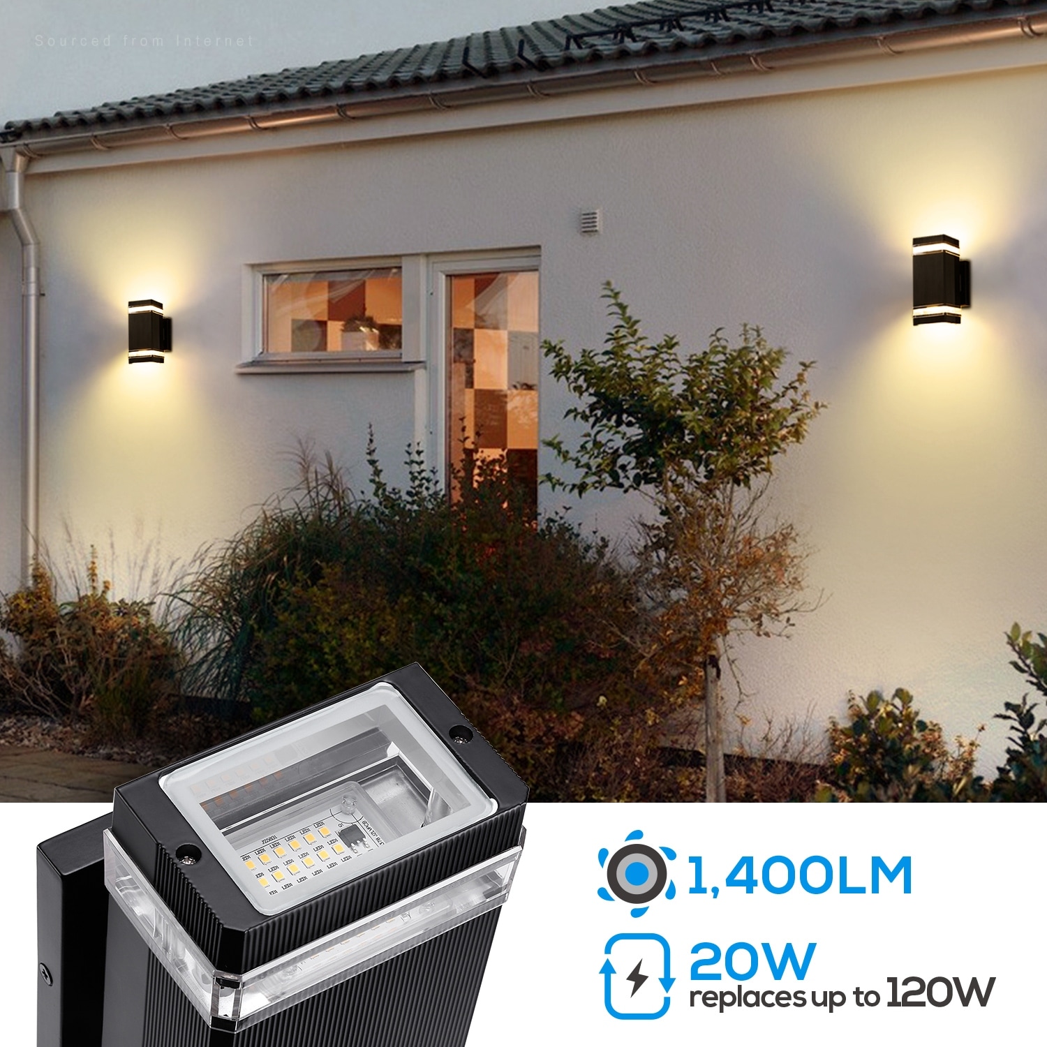 5 x 20W LED Flood Light Outdoor Wall Spotlight Landscape Garden Warm White Lamp 