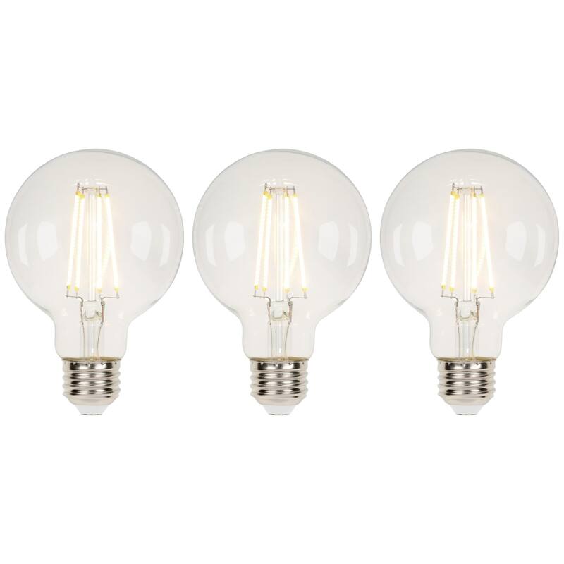 Westinghouse Lighting 5.5-Watt (40-Watt Equivalent) Clear G25 Dimmable Filament LED Light Bulb, Medium Base - 3-Pack