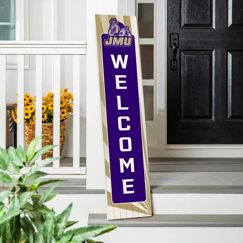 47" Porch Leaner Welcome Wall Sign, James Madison University - Purple