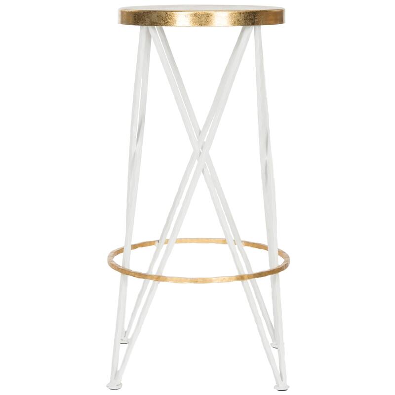 SAFAVIEH Jacklyn -30 Inch Gold/ Black Bar Stool - 15.5" x 15.5" x 30" - 16Wx16Dx30H