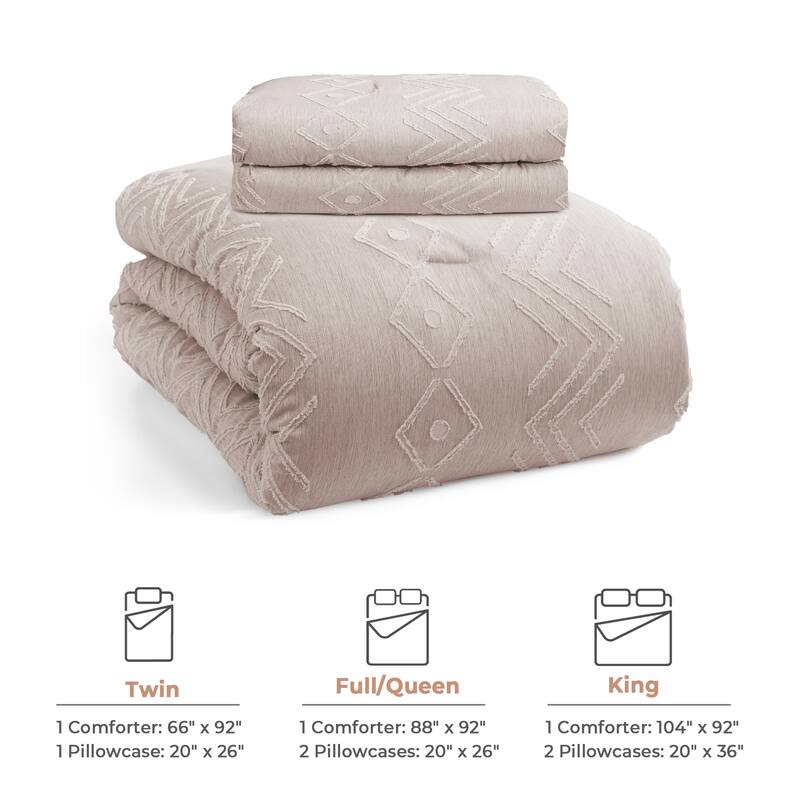 All Season Tufted Clipped Down Alternative Comforter Set