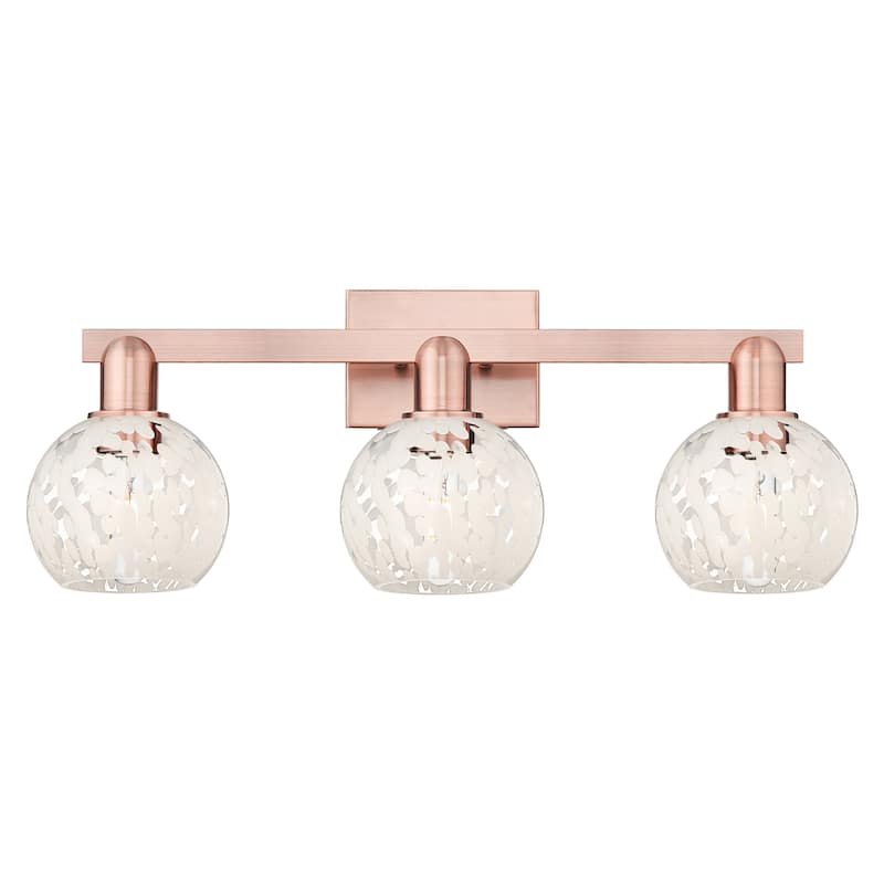 Innovations Lighting 716-2W-10-17 White Mouchette Vanity White - Brushed Brass / White Mouchette