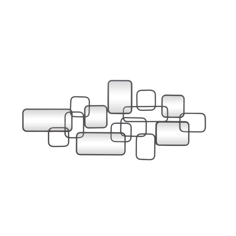 CosmoLiving by Cosmopolitan Artistic Black Metal Geometric Wall Mirror