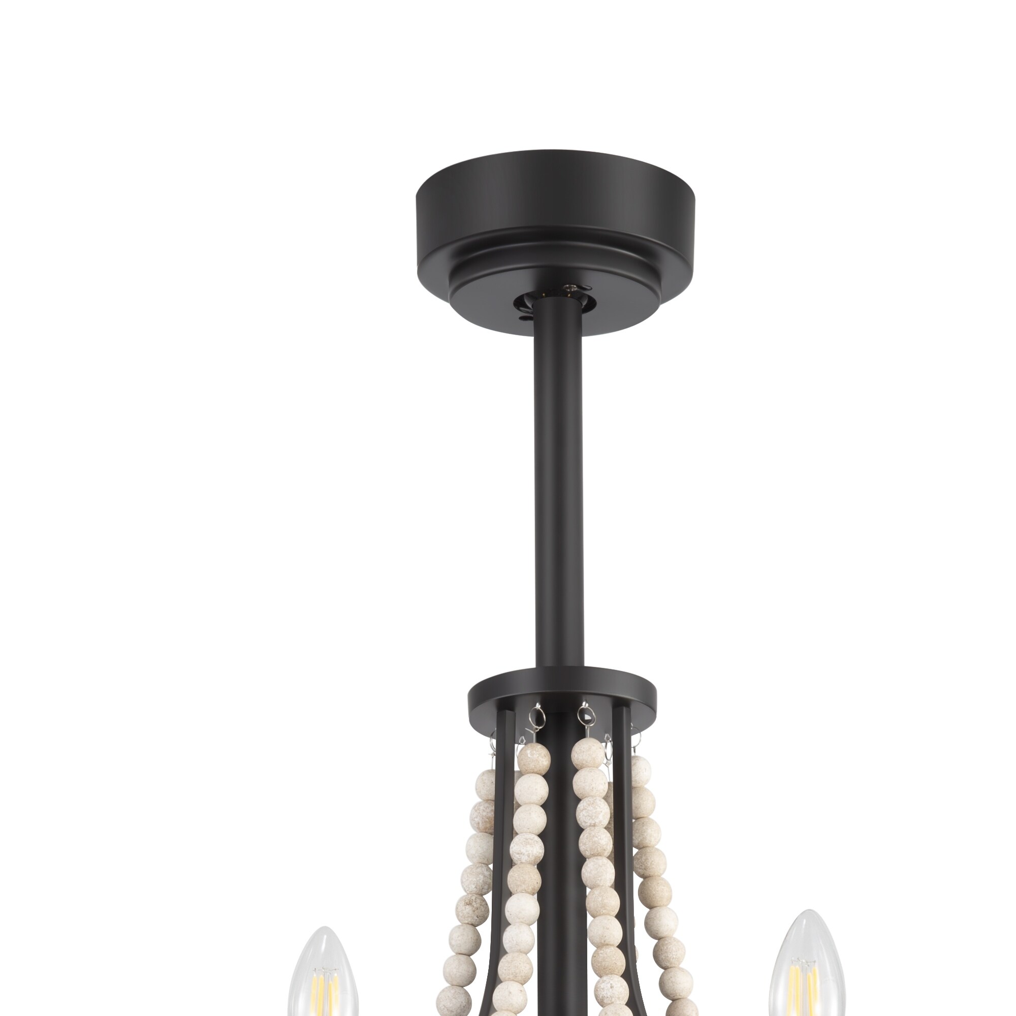 22-Inch Distressed White 7-Blade Crystal Chandelier Ceiling Fan